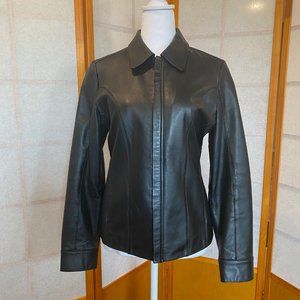 Barney's New York Co-op Women's Black Leather Jacket - Size M